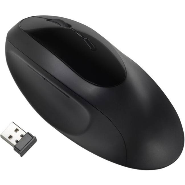 Kensington - Pro Fit Ergo Wireless Mouse- Wireless - Bluetooth/Radio Frequency - 2.40 GHz - USB - 1600 dpi - Wireless - Black
