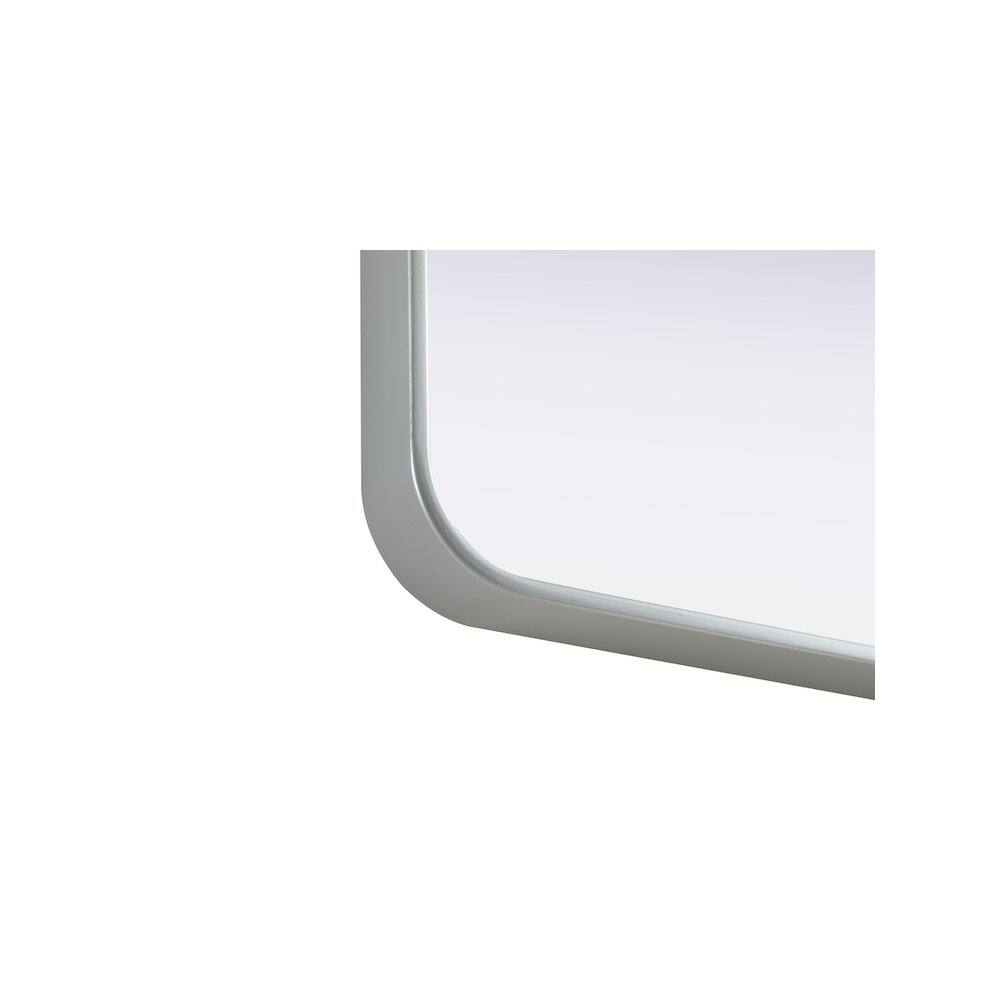 Left. Elegant Decor - Contour Metal Square Mirror 24x24 in Silver - Silver.