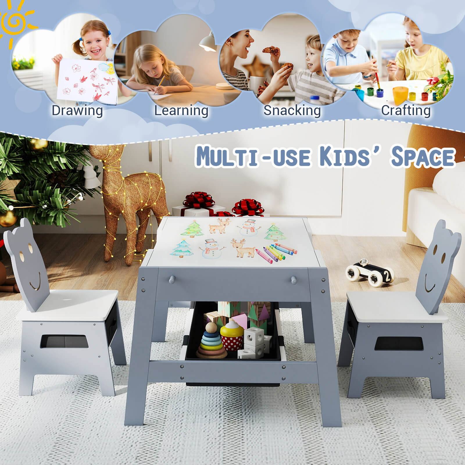 Drawing  
Learning  
Snacking  
Crafting  

MULTI-USE KIDS' SPACE