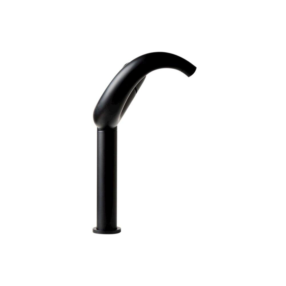 Back. Alfi - Black Matte Tall Wave Single Lever Bathroom Faucet - Black.