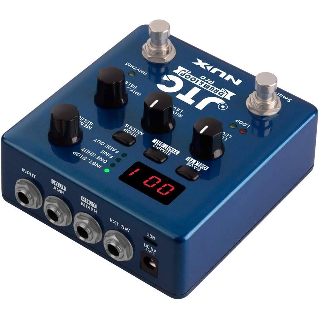 INPUT RHYTHM n SELE JO013 0 RHY JTC LEV. RH ME LOOP MODES I LEV OUT 77 SIG SHOT FINE FADE TEMPO TIME STOP ONE INST. DELETE LOUT 00 AMP MIXER ROUT EXT.SW EXT SW USB DC 0 9V Smart