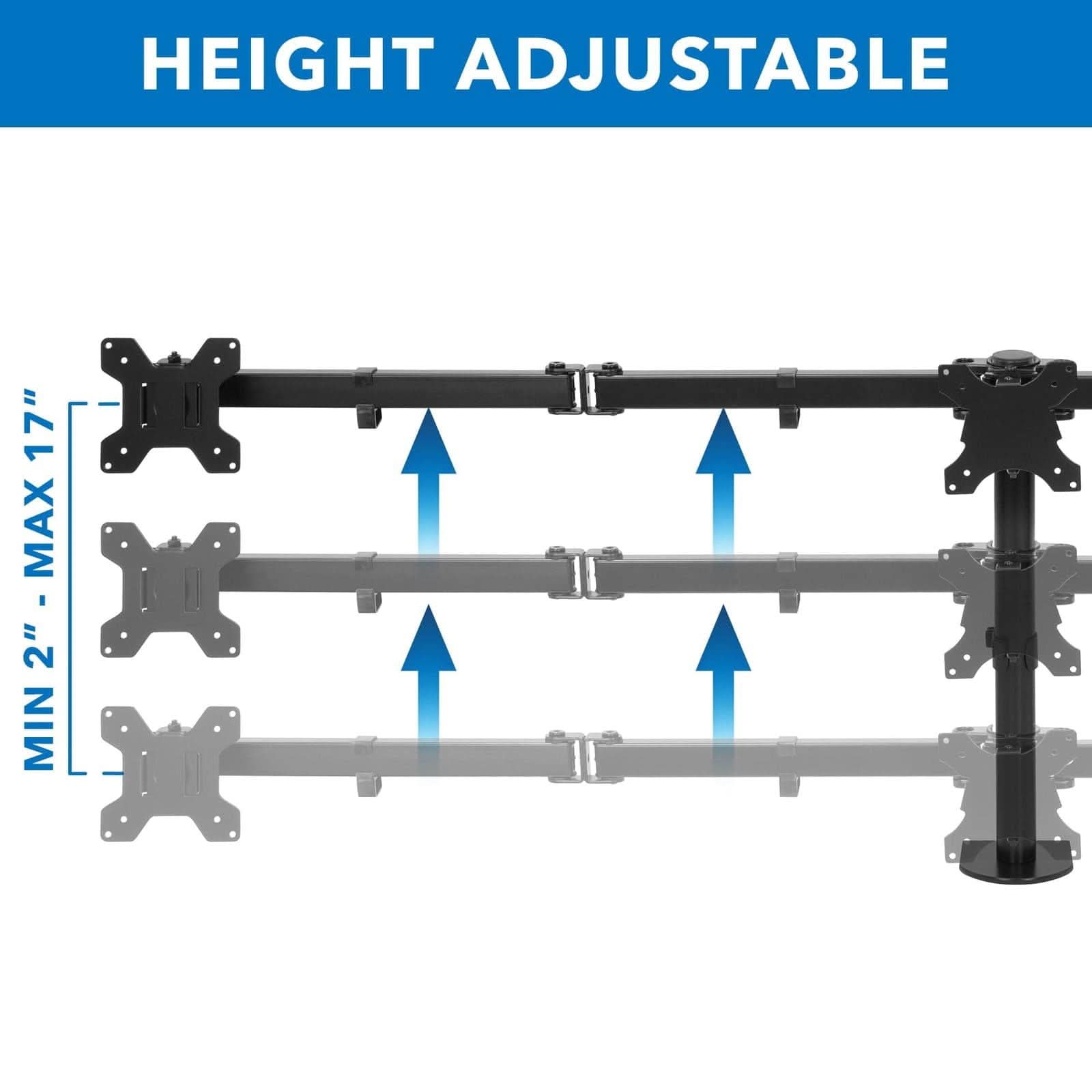 HEIGHT ADJUSTABLE  
17"  
MAX 2" MIN