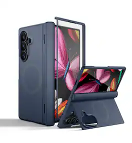 SURITCH - Magnet Case for Samsung Galaxy Z Fold 8 Ultra, Compatible with MagSafe, with Screen Protector Hinge Protection Kickstand - Deep Blue
