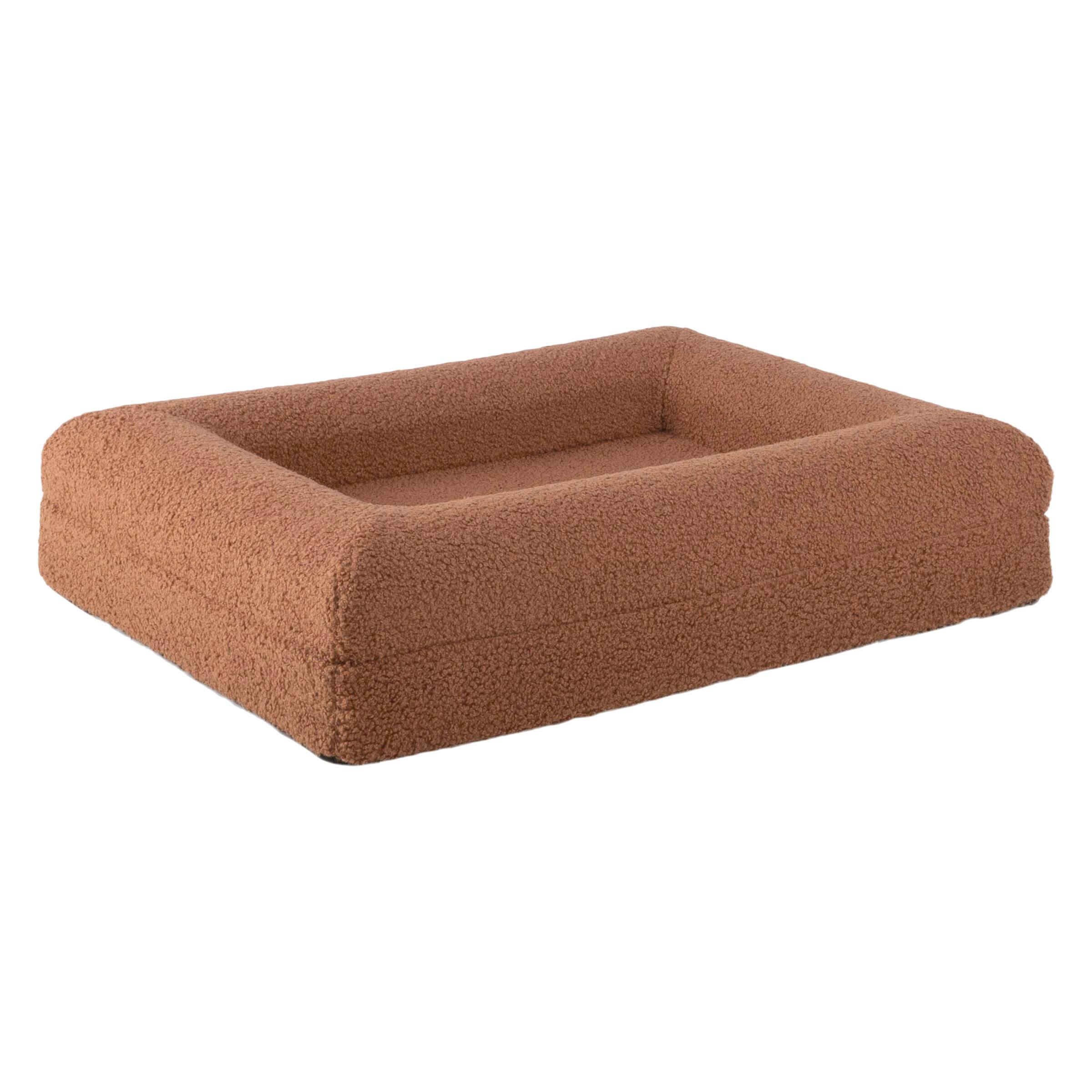 Back. PetMaker - 26in Small Dog Bed with Bolster - Brown.