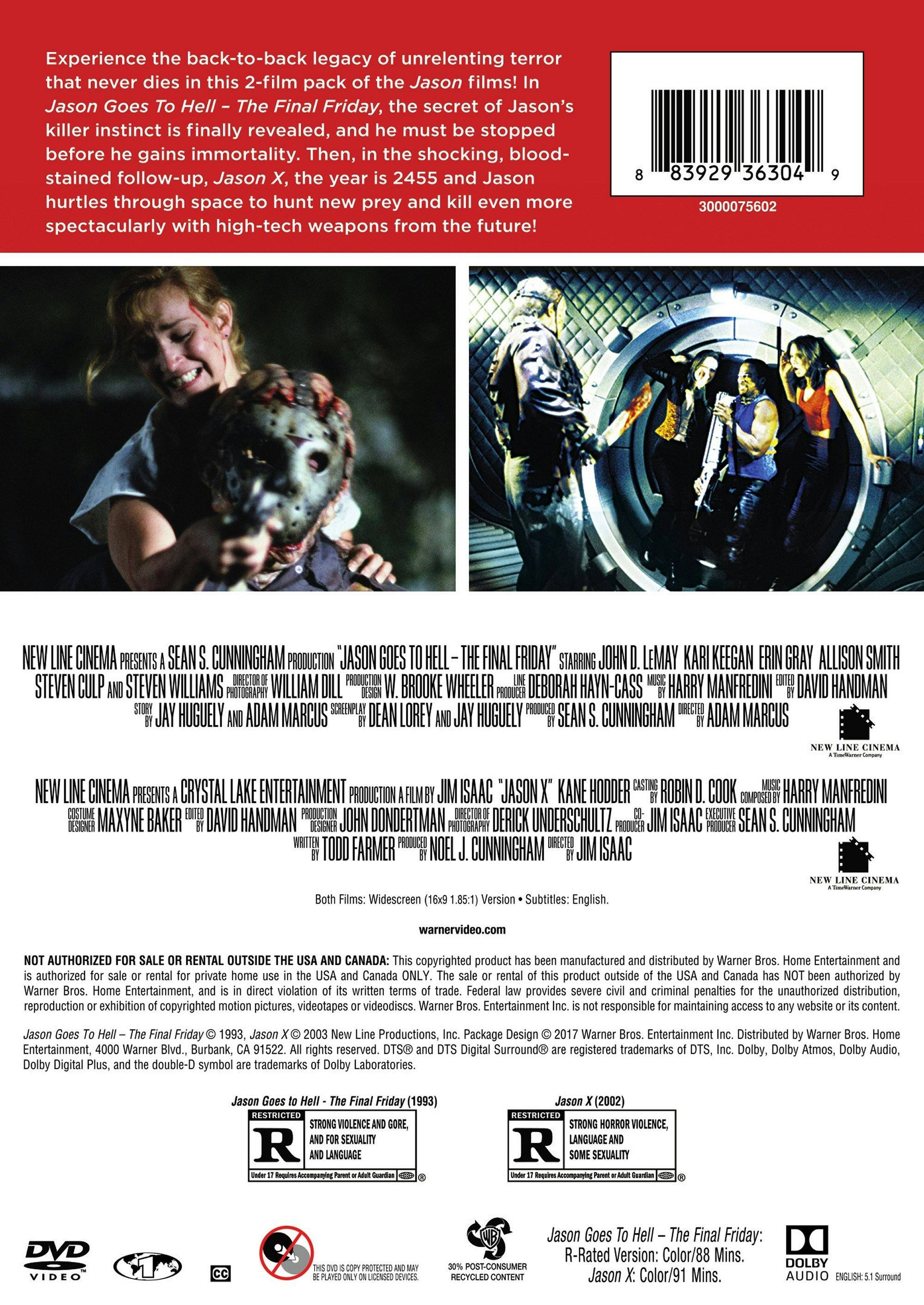 Angle. Jason Goes to Hell - The Final Friday/Jason X (DVD Double Feature) [DVD].