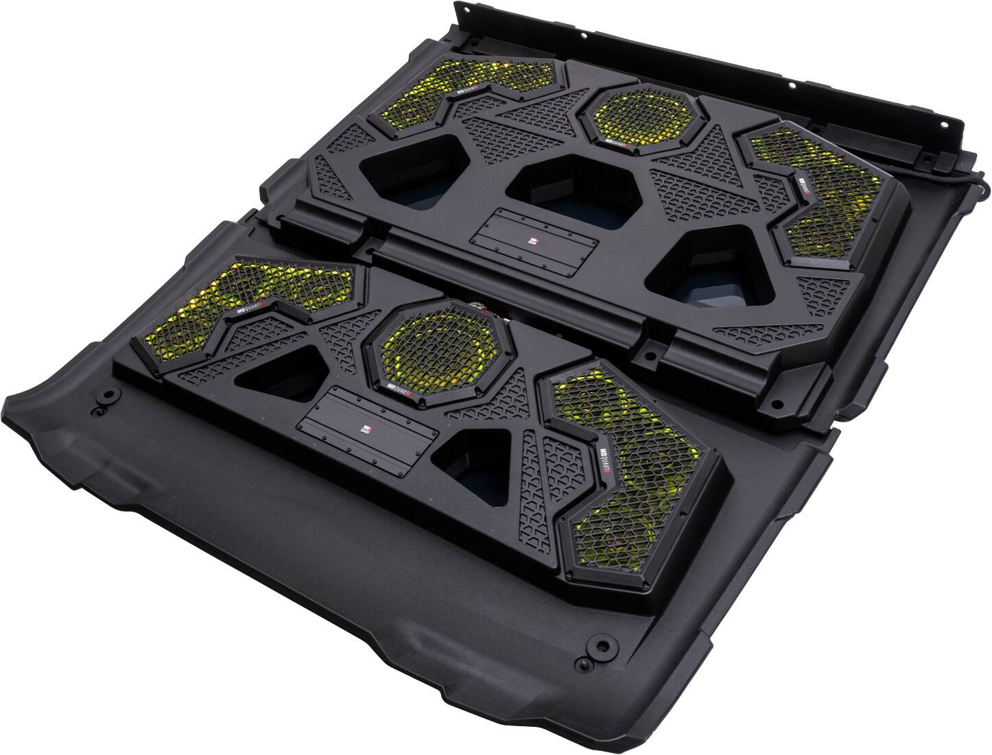 Alt View 19. MB Quart - Tuned 14 Speaker Audio Roof with 7 Inch LED Source Unit for Polaris Ranger - Black.