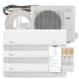 Senville - 28000 BTU Tri-Zone Mini Split Air Conditioner - Heat Pump - SENA/30HF/T - White