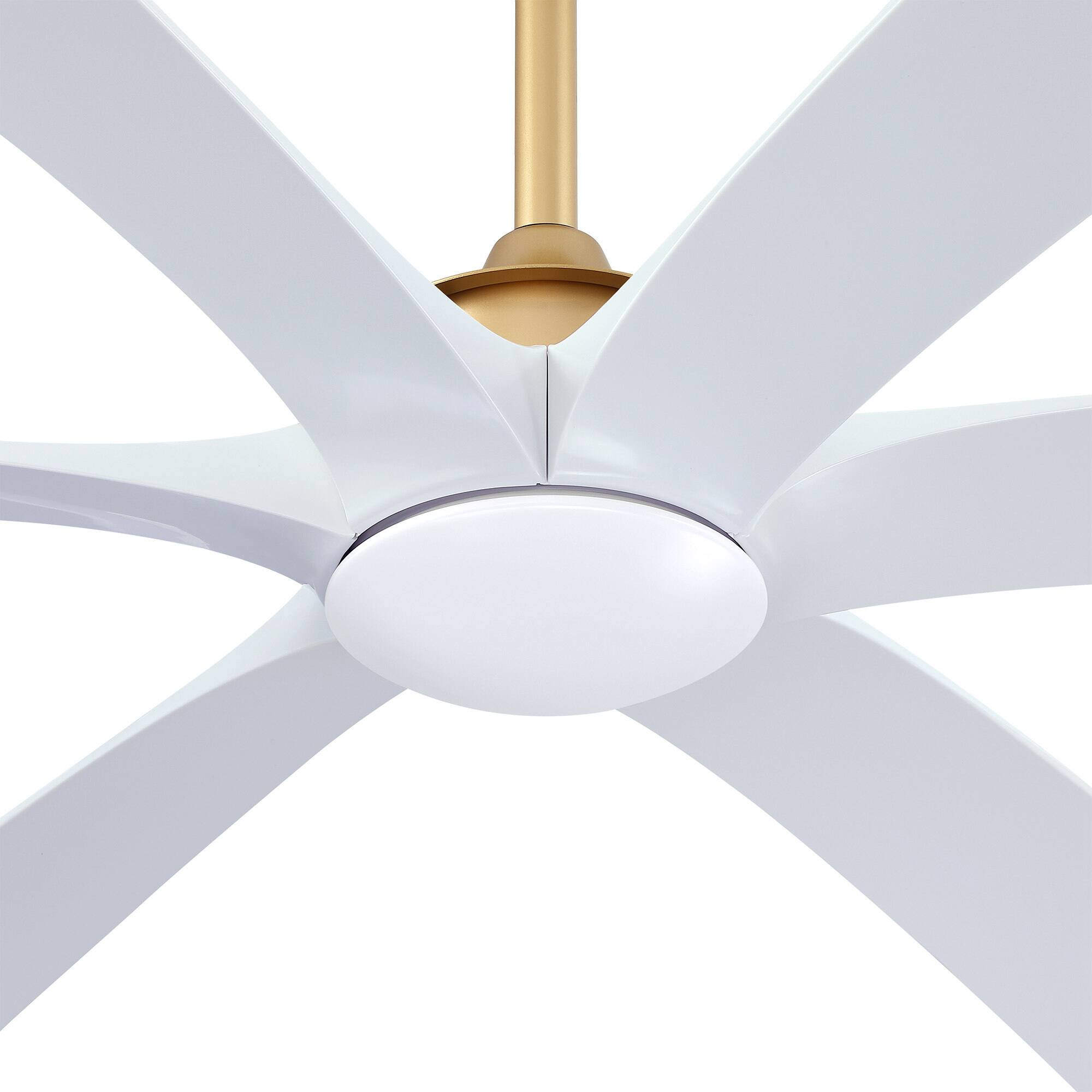Alt View 9. Parrot Uncle - 72" Modern Farmhouse Indoor DC Motor Gold/ White 6-Blade Ceiling Fan with LED Light and Remote - Gold.