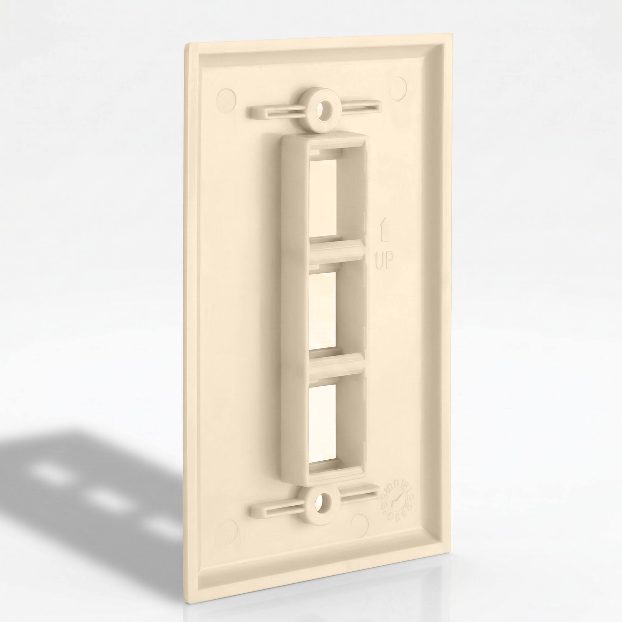 Angle. Cmple.com - Cmple - Keystone Wall Plate Cover Ethernet Wall Plates for Modular Inserts, RJ45 Keystone Jack - 3 Port - Ivory - Ivory.