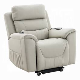 Manhattan Lane - Arshie Power Lift Recliner Chair, Heating n Massage - Light Gray