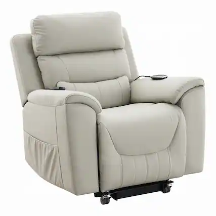 Front. Manhattan Lane - Arshie Power Lift Recliner Chair, Heating n Massage - Light Gray.