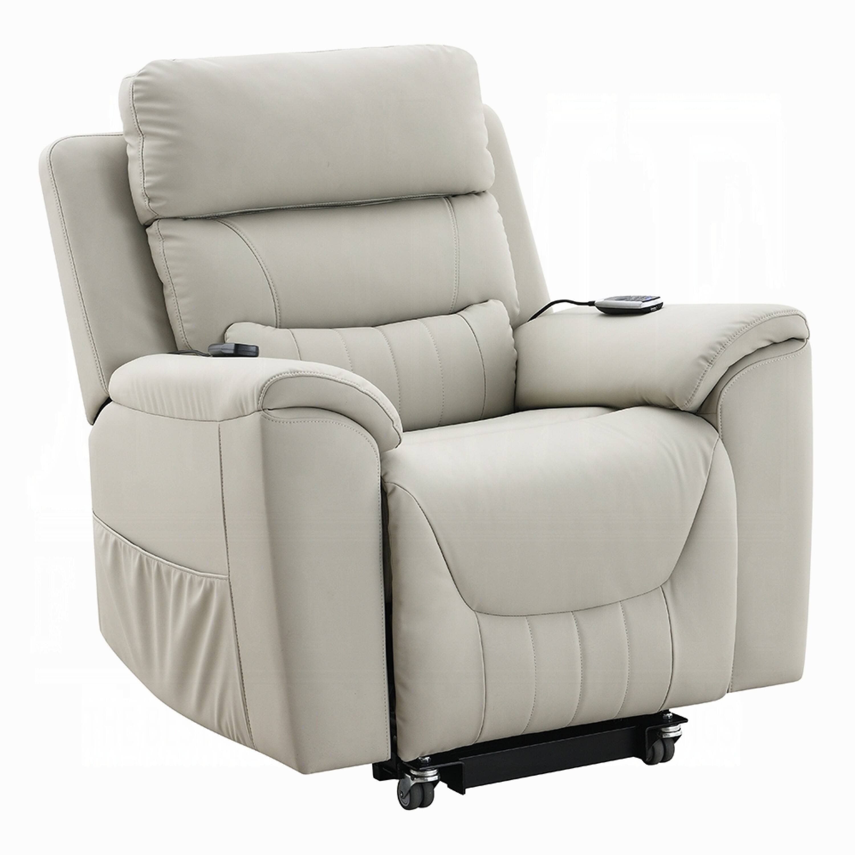 Front. Manhattan Lane - Arshie Power Lift Recliner Chair, Heating n Massage - Light Gray.