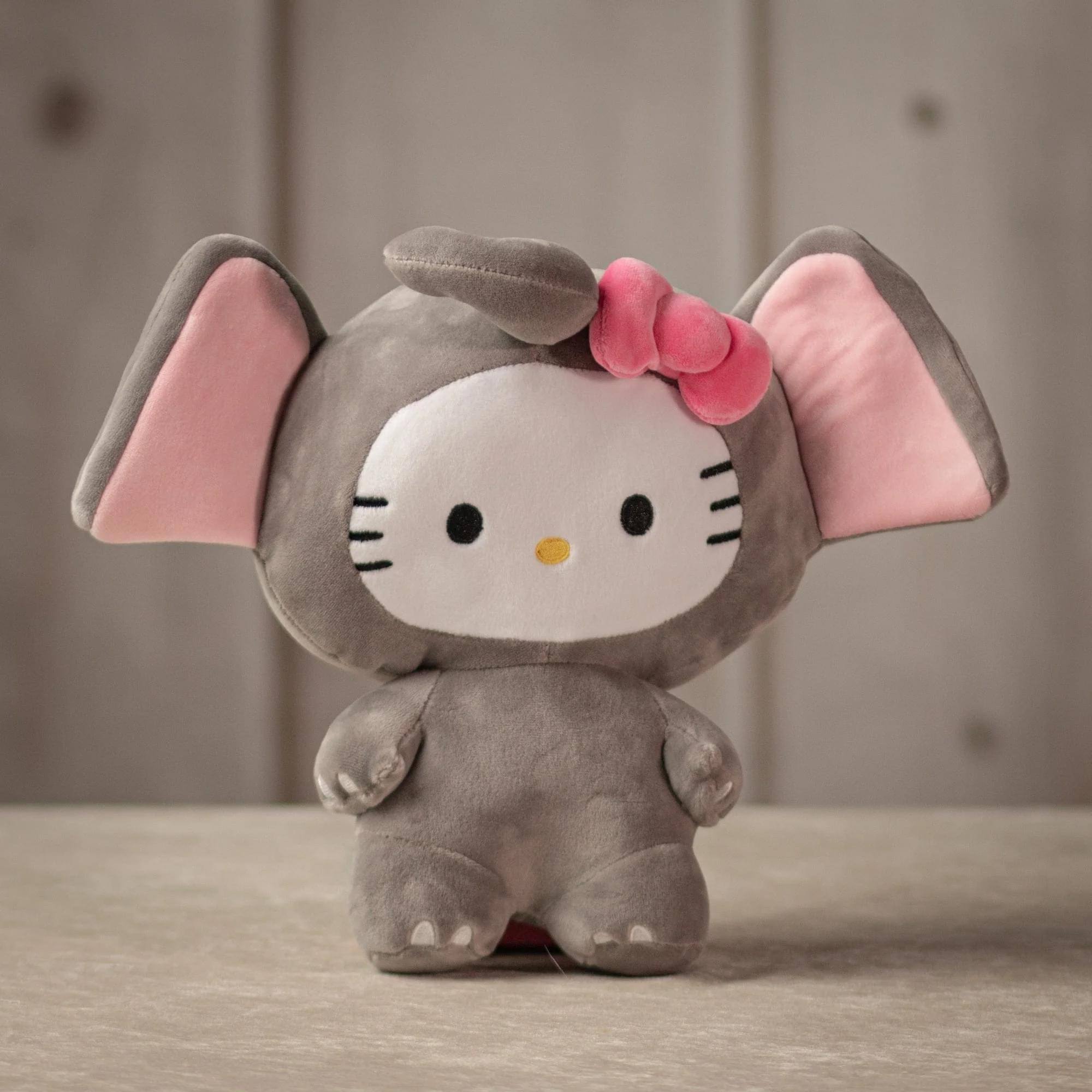 Alt View 1. Hello Kitty - Sanrio Hello Kitty Animal Disguise 7 Inch Plush | Elephant - Grey.
