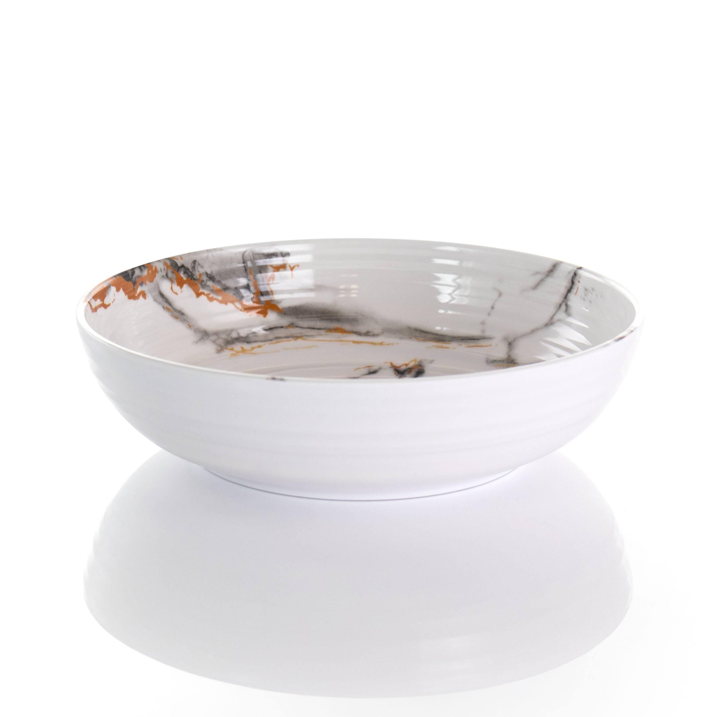 Back. Elama - Elama Fine Sculpture 12 Piece Lightweight Melamine Dinnerware Set in White - White.