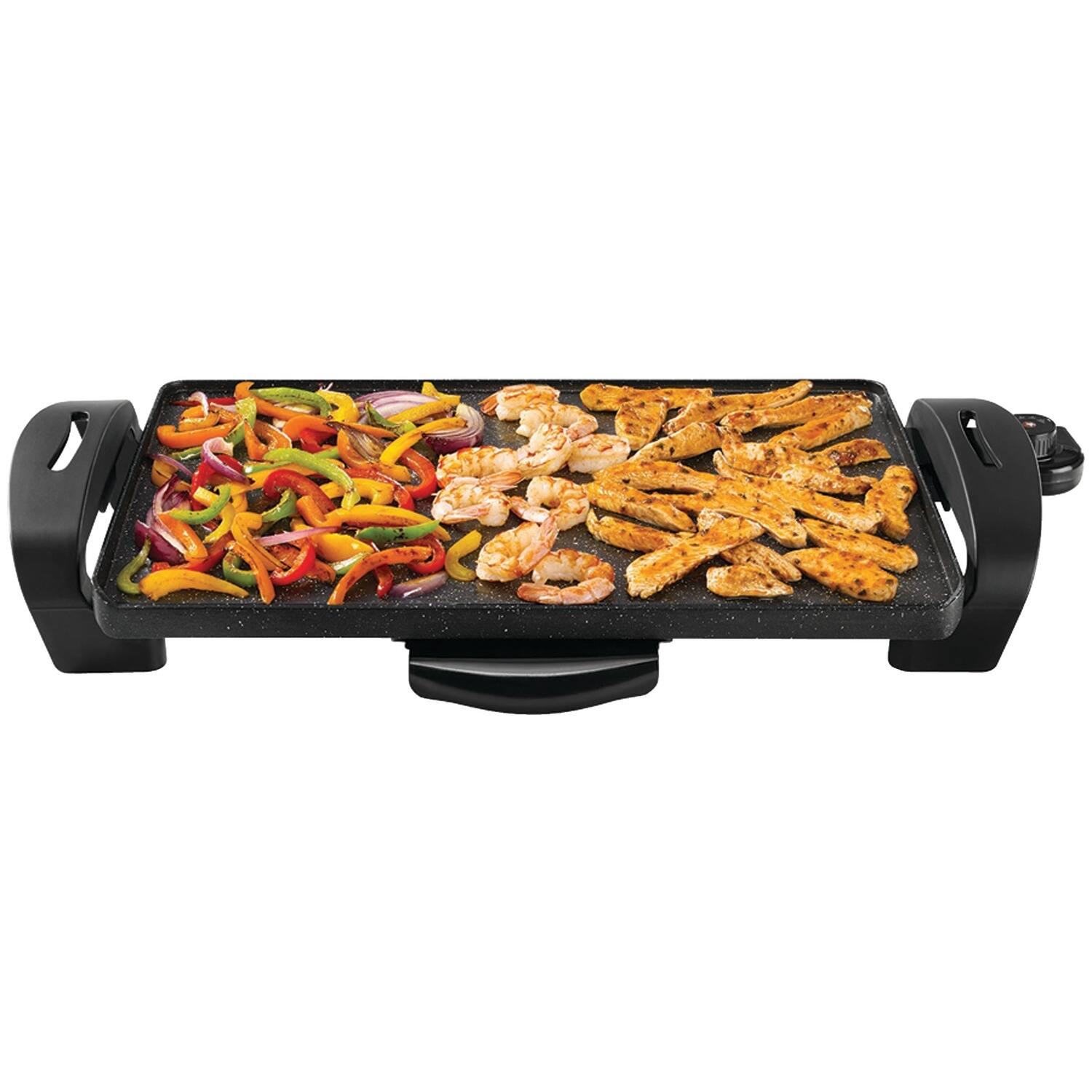 Angle. THE ROCK by Starfrit - The Rock By Starfrit 024402-002-0000 19-in. X 13"-in. Electric Griddle - black.
