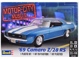 Level 4 Model Kit 1969 Chevrolet Camaro Z/28 RS "Motor-City Muscle" 1/25 Scale Model by Revell - Blue