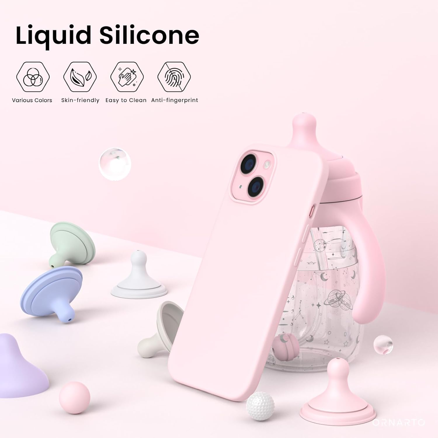 Liquid Silicone Various Colors Skin-friendly Easy to Clean Anti-fingerprint ORNARTO