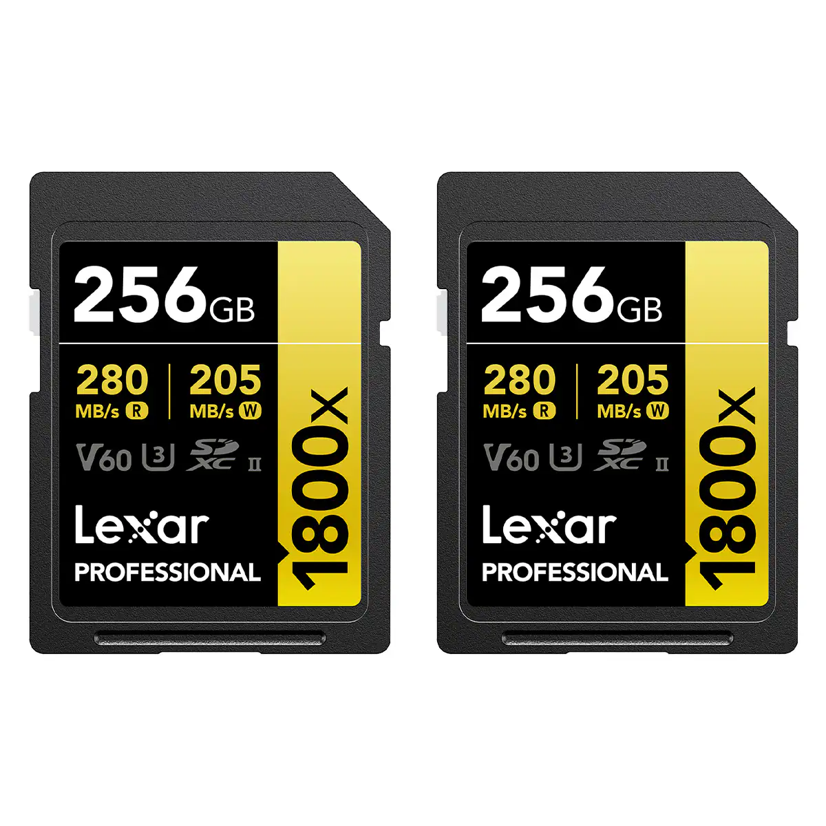 256 GB 280 MB/s R 205 MB/s W V60 U3 S2 XC II 1800x Lexar PROFESSIONAL