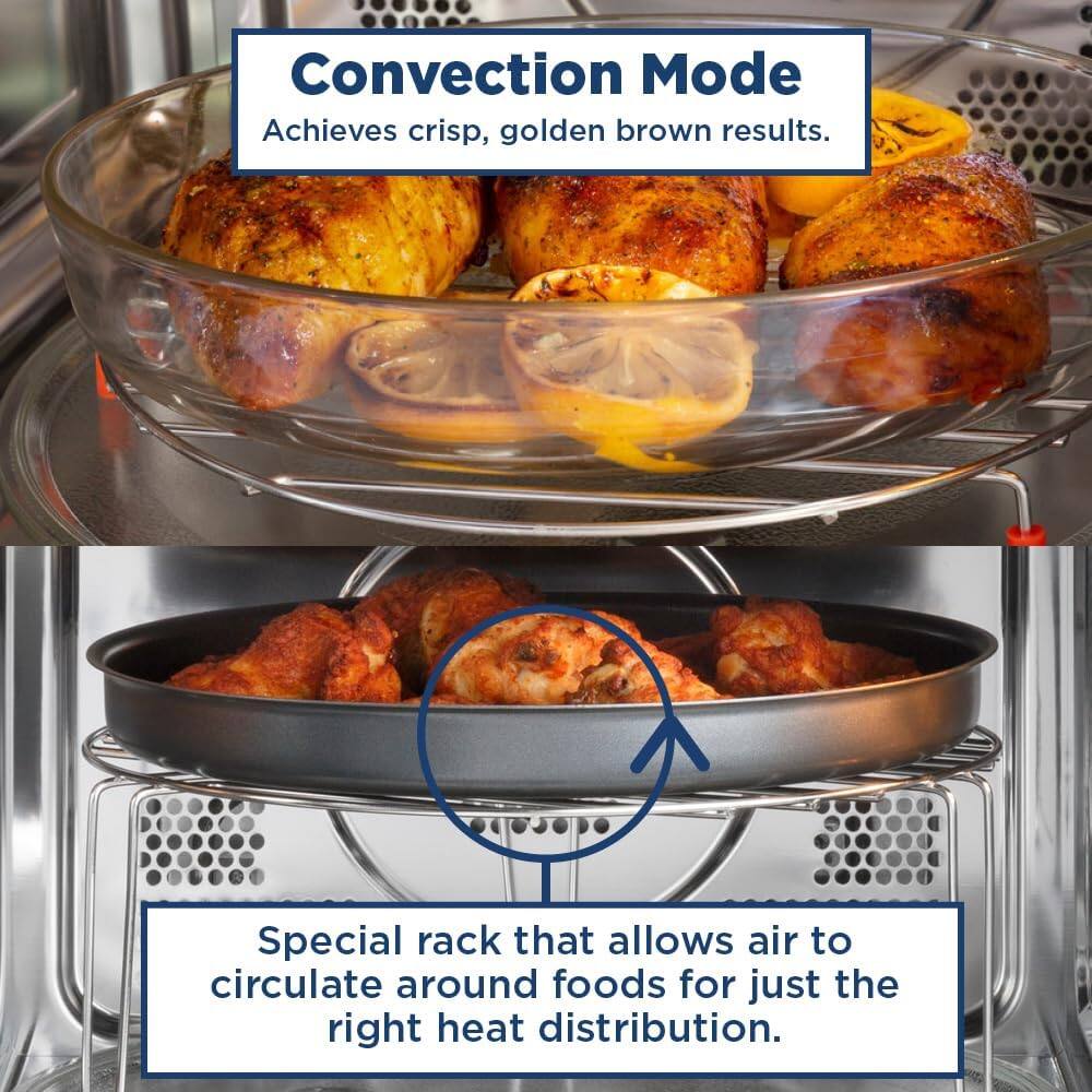 Convection Mode Achieves crisp, golden brown results. Special rack that allows air to circulate around foods for just the right heat distribution.