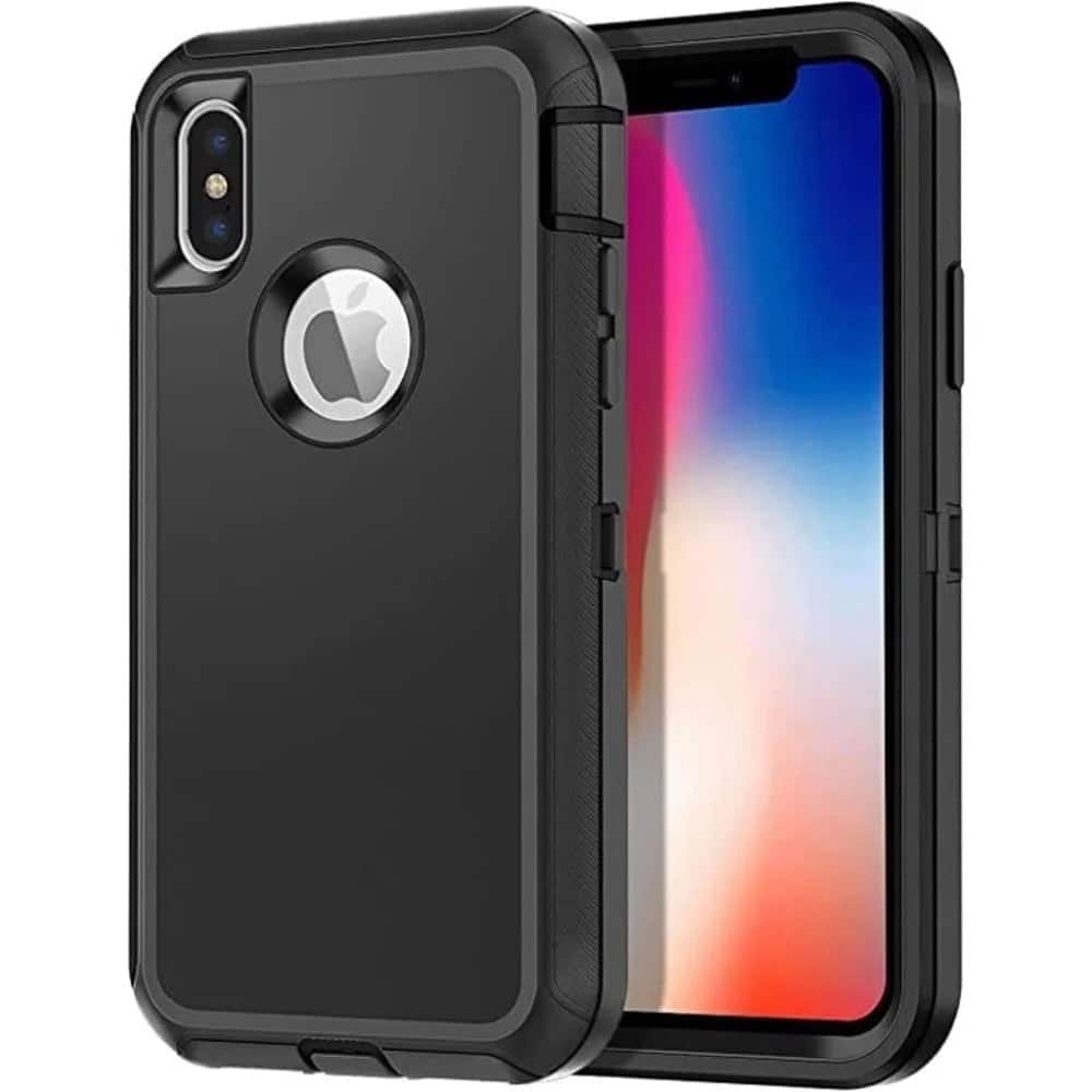 Front. Entronix - Entronix Heavy Duty Case for iPhone X/XS - Triple-Layer Protection - Black.