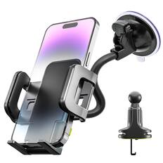 Front. Bracketron - TripGrip Window & Vent Mount for Most Cell Phones - Black.