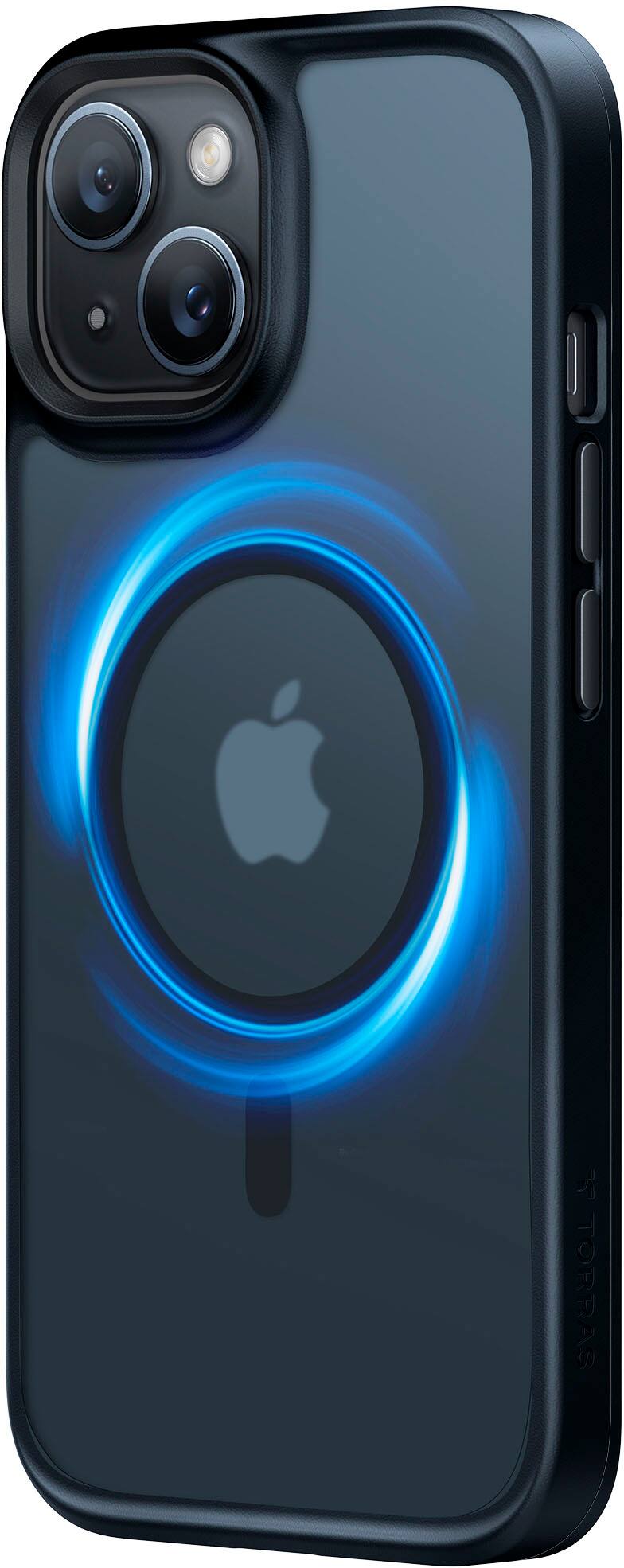 TORRAS - Guardian Magnetic Military Grade Drop Tested & Compatible MagSafe slim Frosted Case designed for Apple iPhone 15 - Black