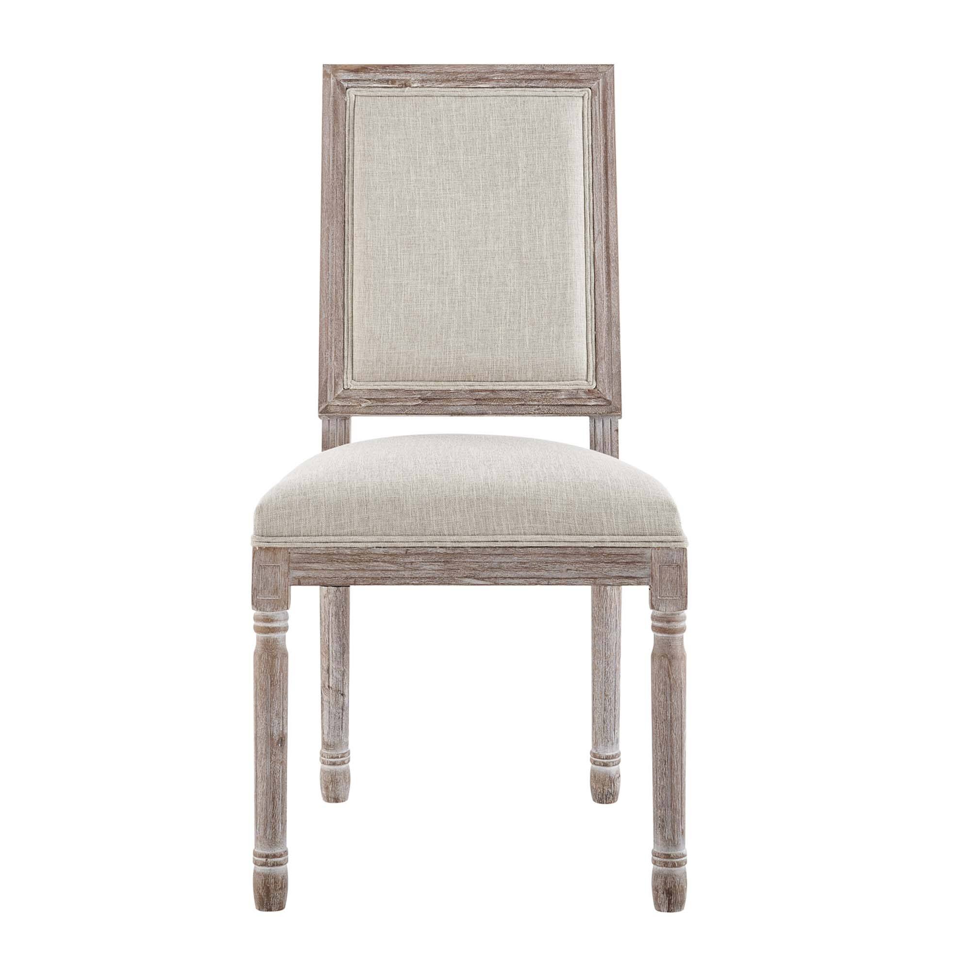 Alt View 4. Modway - Court Upholstered Fabric Dining Side Chair Set of 2 by Modway - Beige.