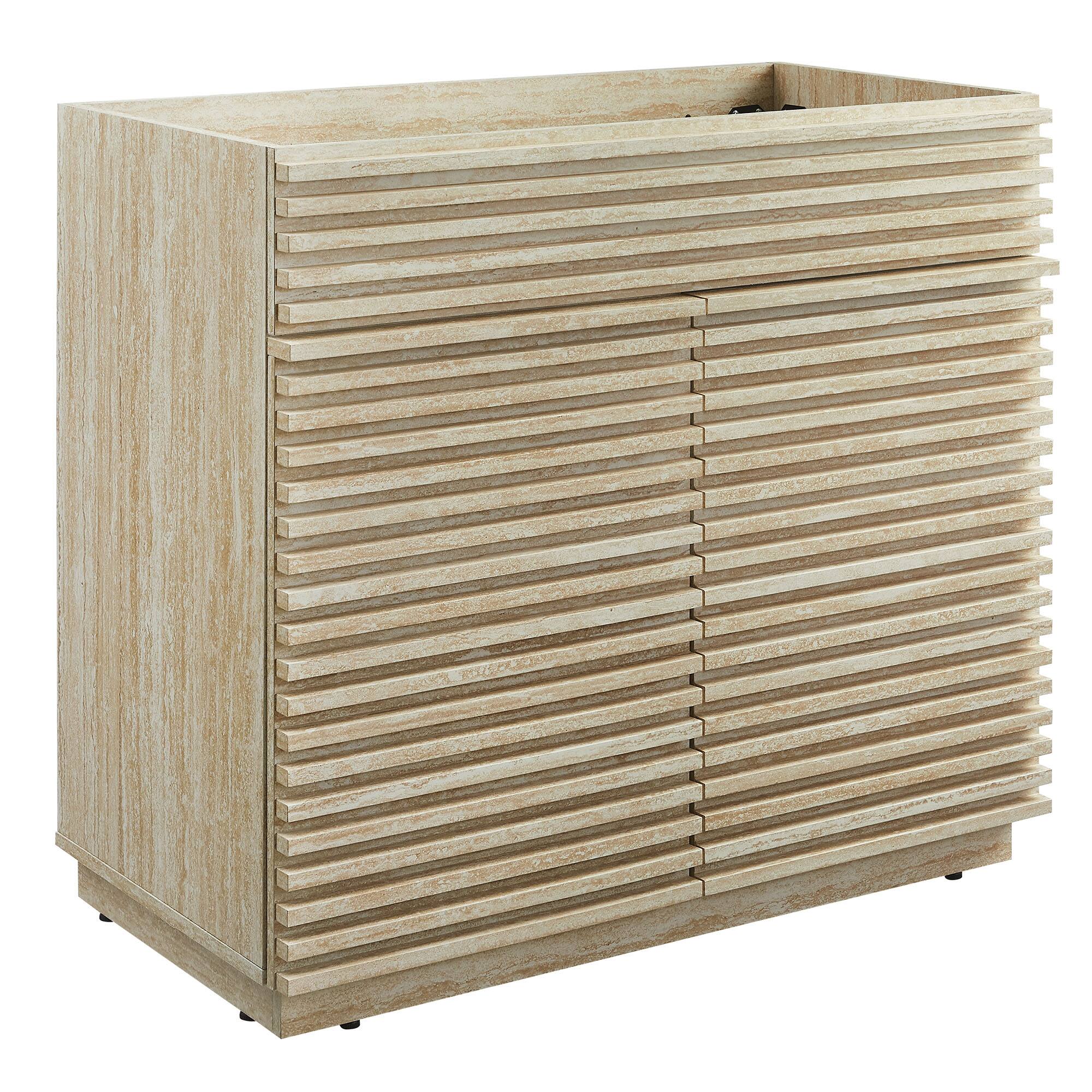 Angle. Modway - Render 30" and 36" Bathroom Cabinets Basin Not Included by Modway - Travertine.