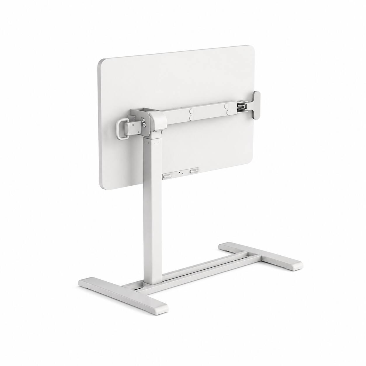 Back. FlexiSpot - 32 x 18 in H7 Pro Adjustable Height Side Table with Tilting Desktop, White - White.