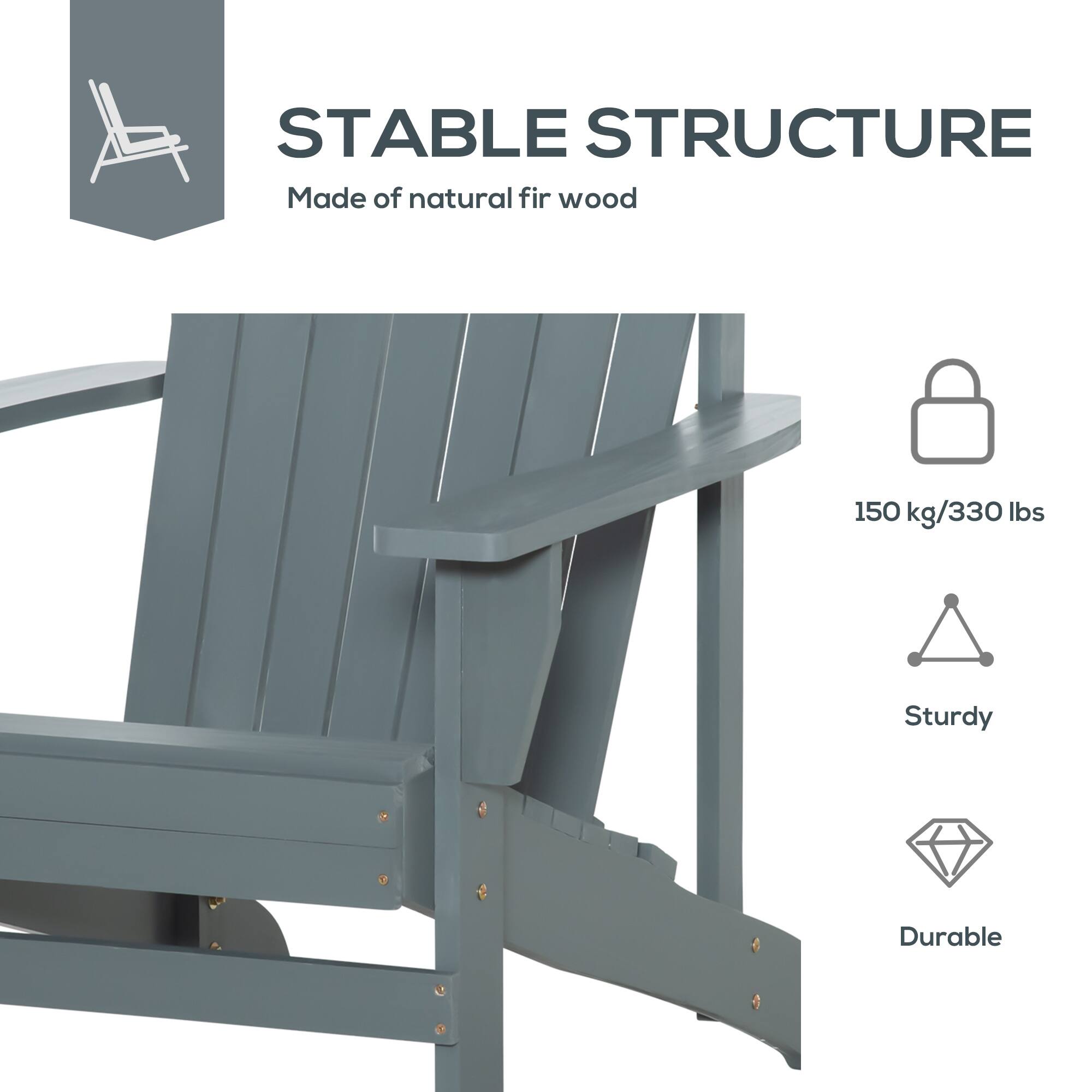 STABLE STRUCTURE
Made of natural fir wood
150 kg/330 lbs
Sturdy
Durable
