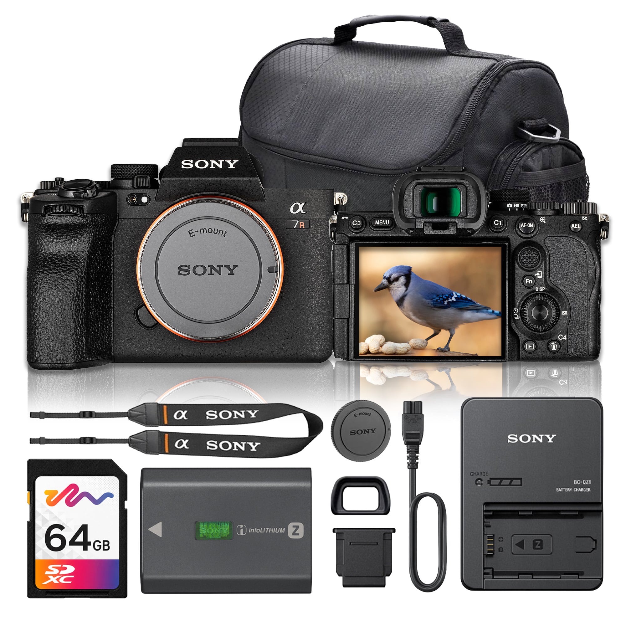 Bundle - Sony - a7R V Mirrorless Camera (ILCE-7RM5/B) + 64GB UHS-II Memory Card + Camera Bag