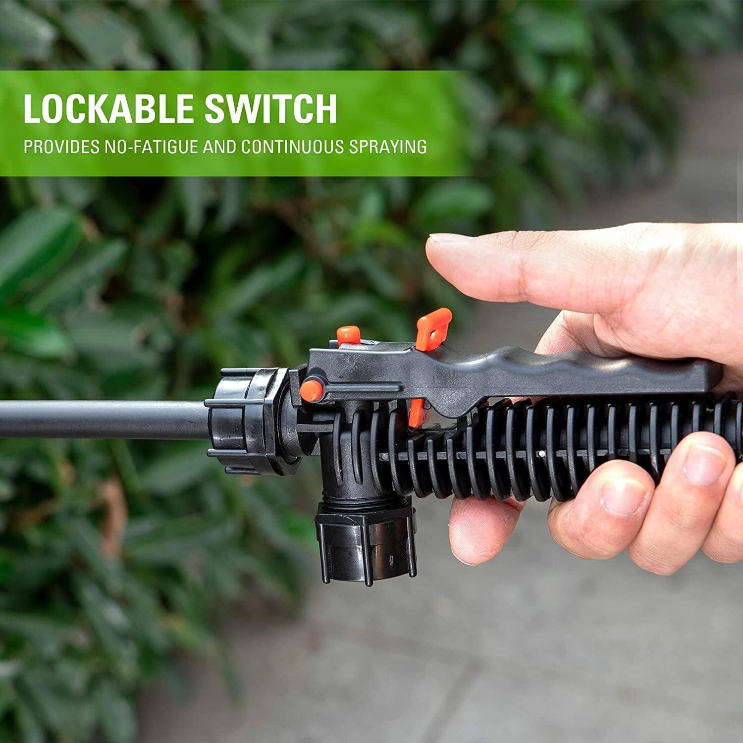 LOCKABLE SWITCH  
PROVIDES NO-FATIGUE AND CONTINUOUS SPRAYING