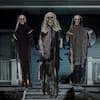 Front. Winado - Halloween Scray Hanging Skeleton Ghosts, Grim Reapers 3PCS Swinging Flying Decoration for Holiday Outdoor Patio Garden - Black.