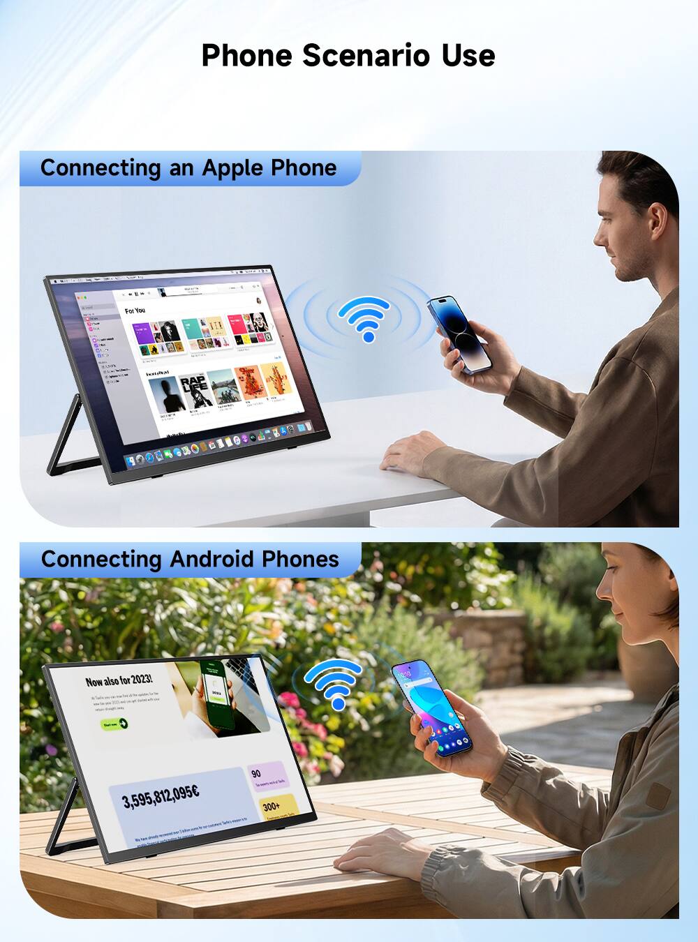Phone Scenario Use

Connecting an Apple Phone

Connecting Android Phones

Now also for 2023!

3,595,812,095

90

300+