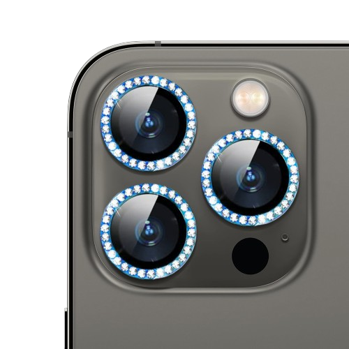 Clear with Dark Blue Rhinestones