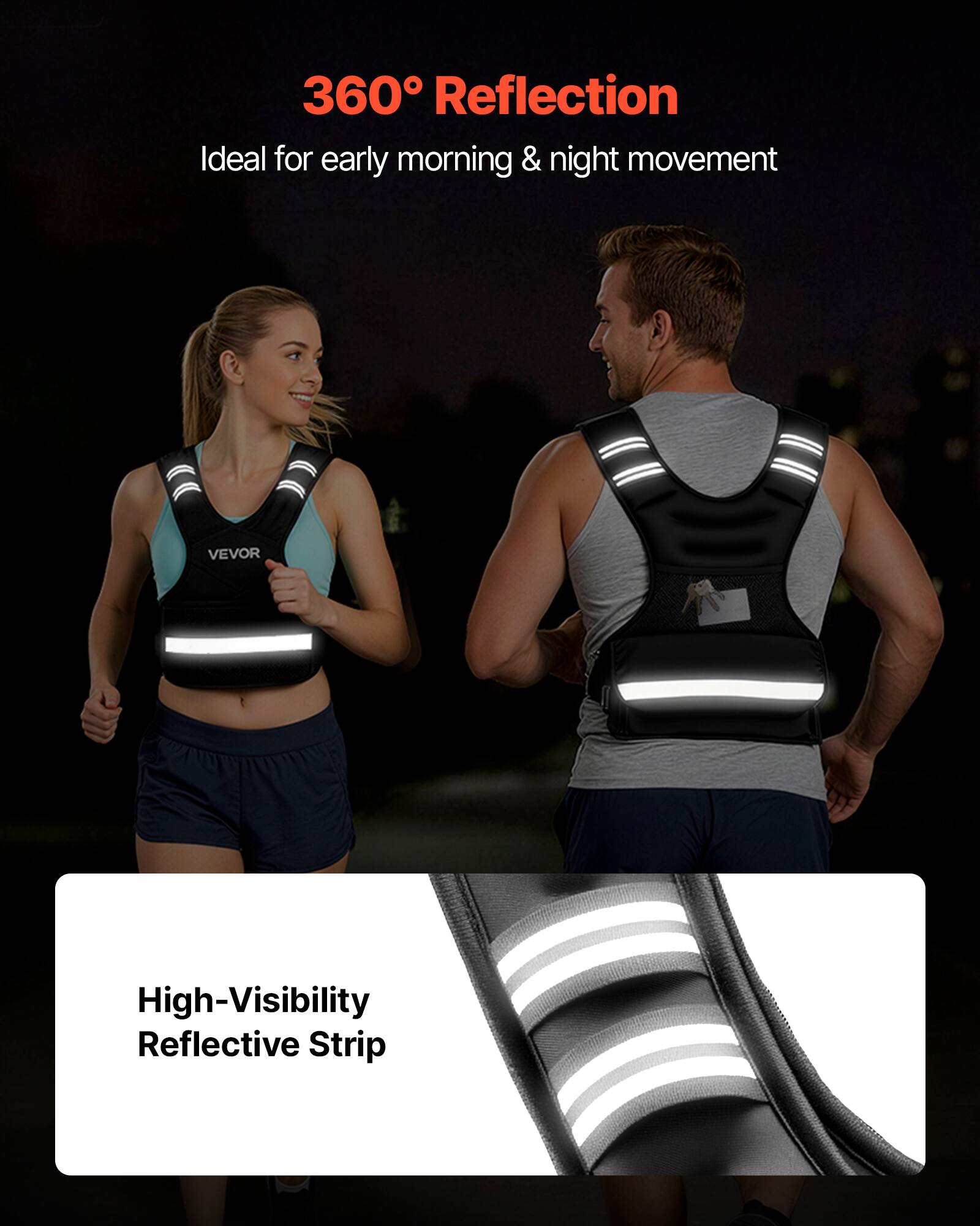 360° Reflection  
Ideal for early morning & night movement  

High-Visibility Reflective Strip