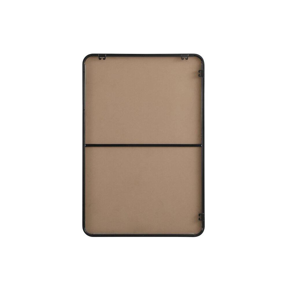 Angle. Elegant Decor - Contour Metal Rectangle Mirror 28x42 in Black - Black.