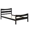 Front. Costway - Costway Twin Size Platform Bed Frame Foundation w/Headboard &Wood Slat Support - Espresso.