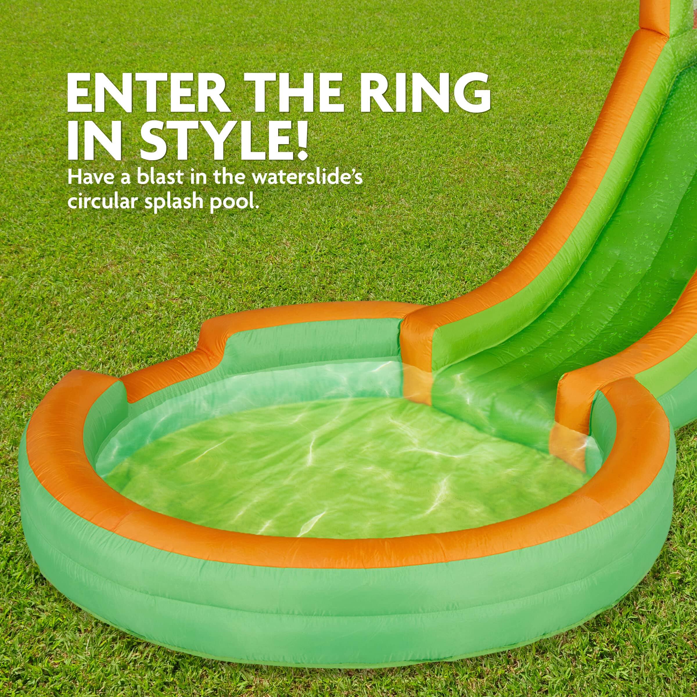 ENTER THE RING IN STYLE! Have a blast in the waterslide's circular splash pool.