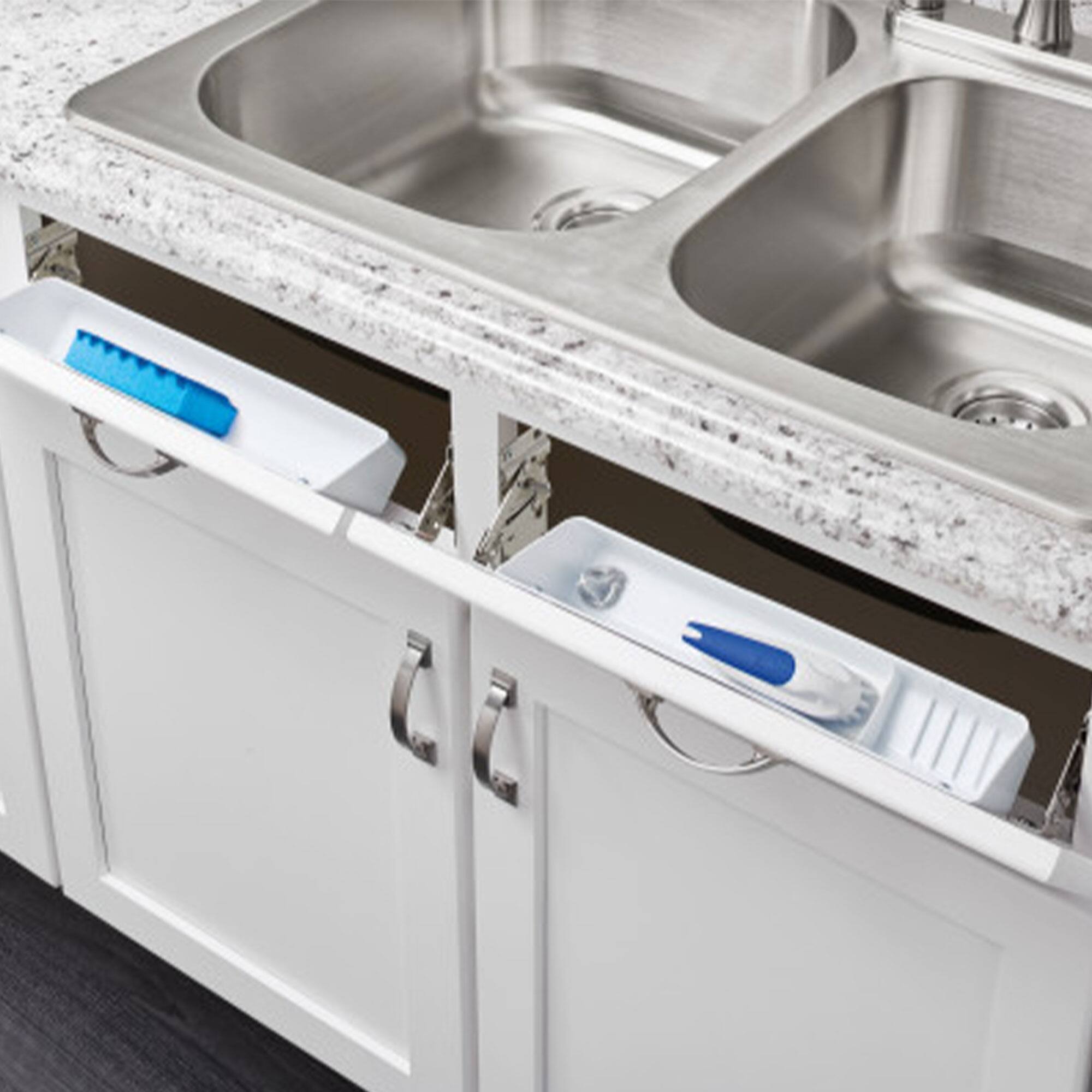 Alt View 1. Rev-A-Shelf - Rev-A-Shelf 14" Kitchen Sink Front Tip Out Accessory Trays, White, 6572-14-11-52 - White.