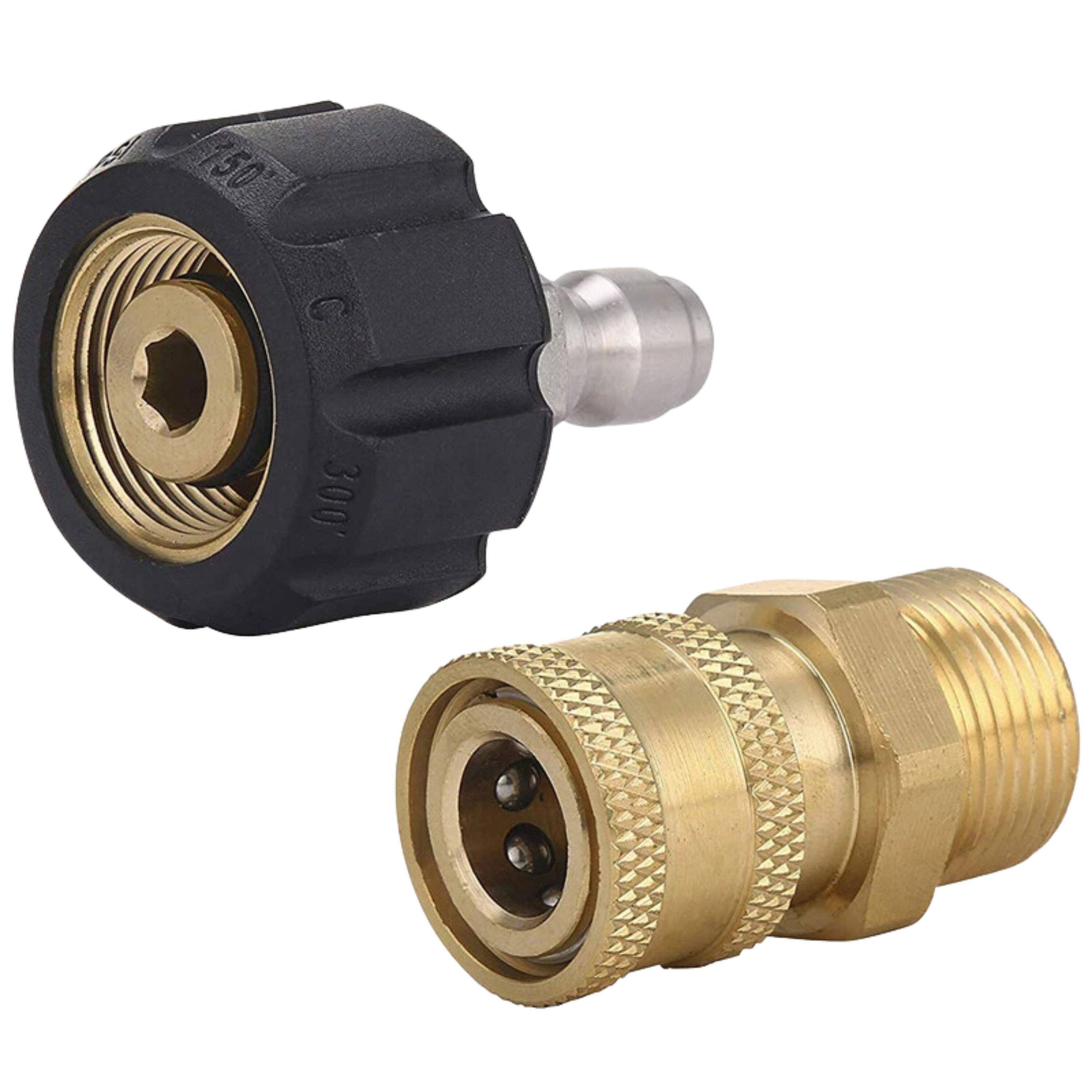 Front. Kitcheniva - Pressure Washer Hose Connector Adapter Set To Wand M22 To1/4in.