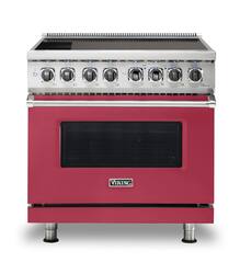 Viking - 5 Series 5.6 Cu. Ft. Freestanding Electric Induction Range - Valentine - Front_Zoom