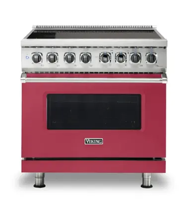 Front. Viking - 5 Series 5.6 Cu. Ft. Freestanding Electric Induction Range - Valentine.