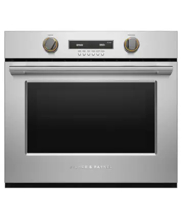 Front. Fisher & Paykel - 30-in Built-In Single Electric Convection Wall Oven - Stainless Steel.