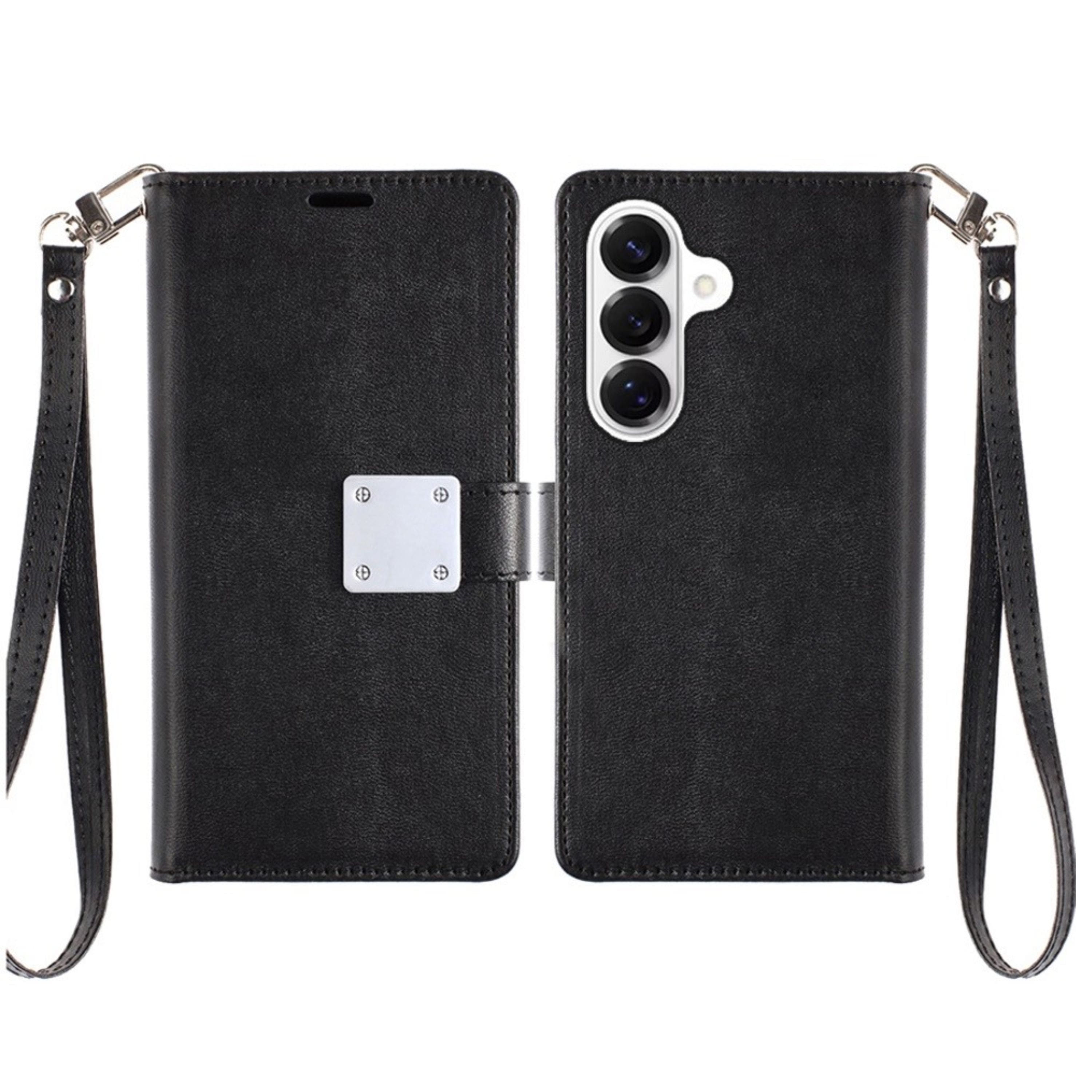 Kitcheniva - PU Leather Phone Wallet Extra Card Flap Plus Tempered Glass For Samsung S26 FE - Black price history on PriceWatchPro
