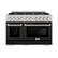 Angle. ZLINE - ZLINE 48 in. 6.7 cu. ft. Freestanding Select Satin Steel Gas Range w/ 8 Burner Cooktop & Black Matte Doors - Satin Stainless Steel.