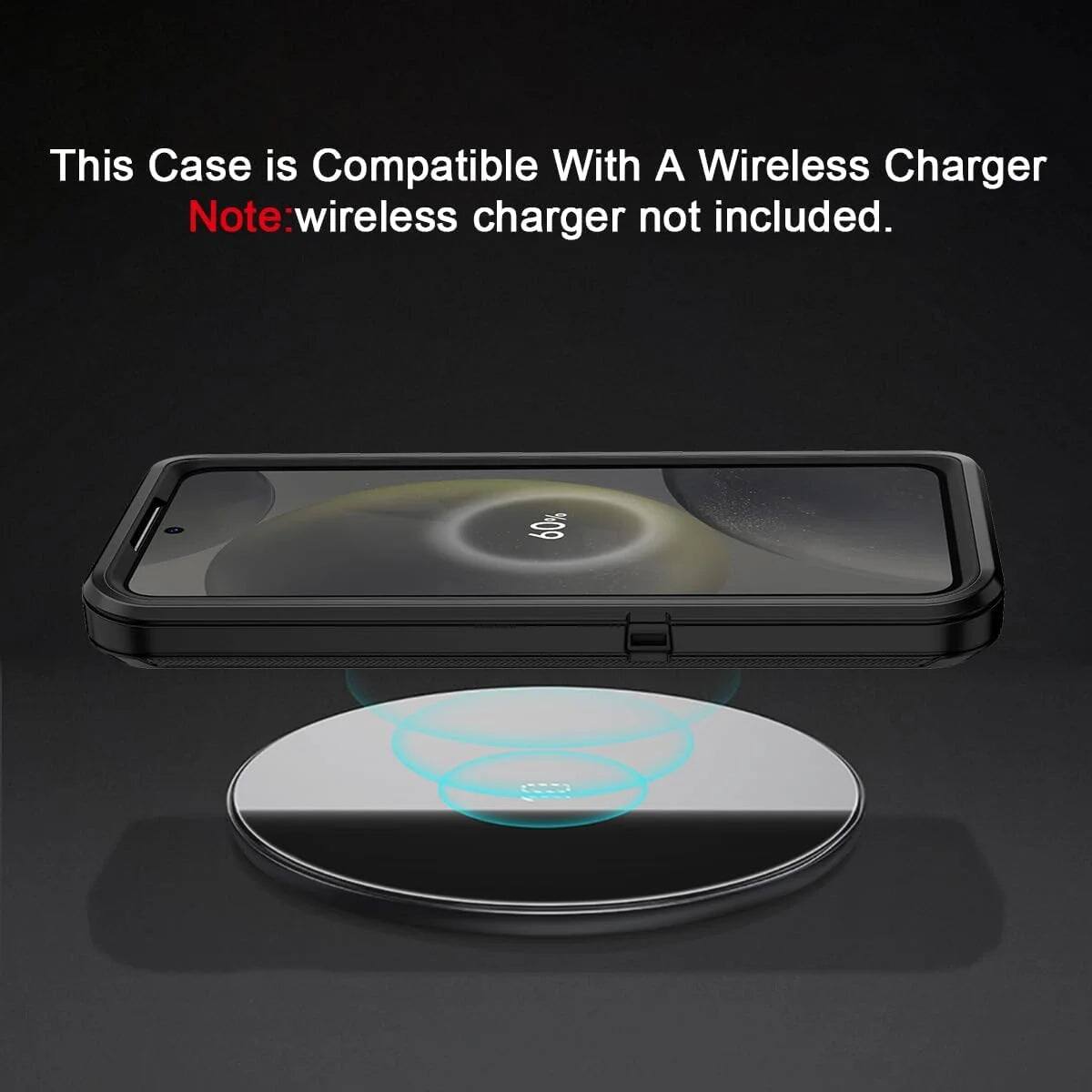 This Case is Compatible With A Wireless Charger

Note: wireless charger not included.