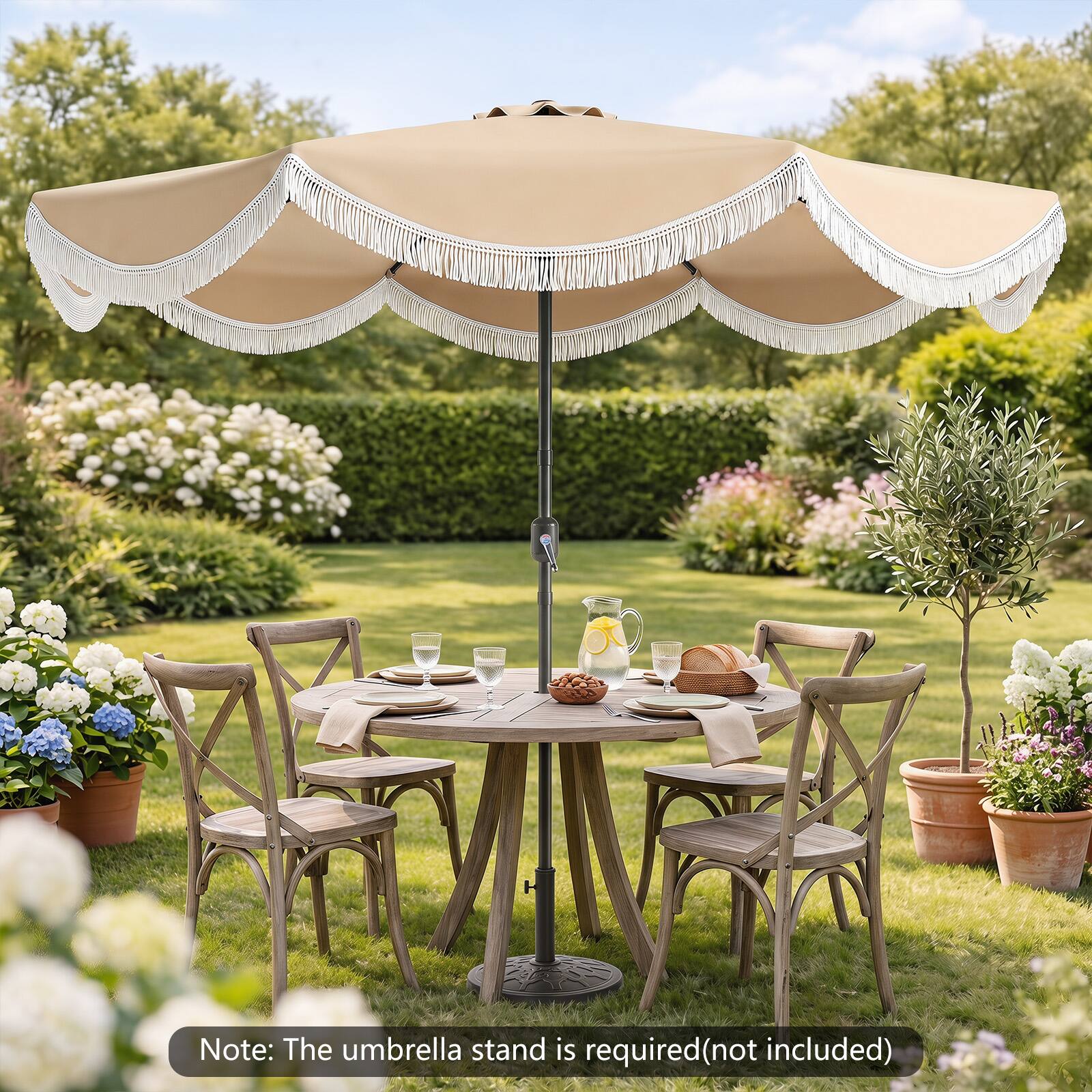 Note: The umbrella stand is required (not included)