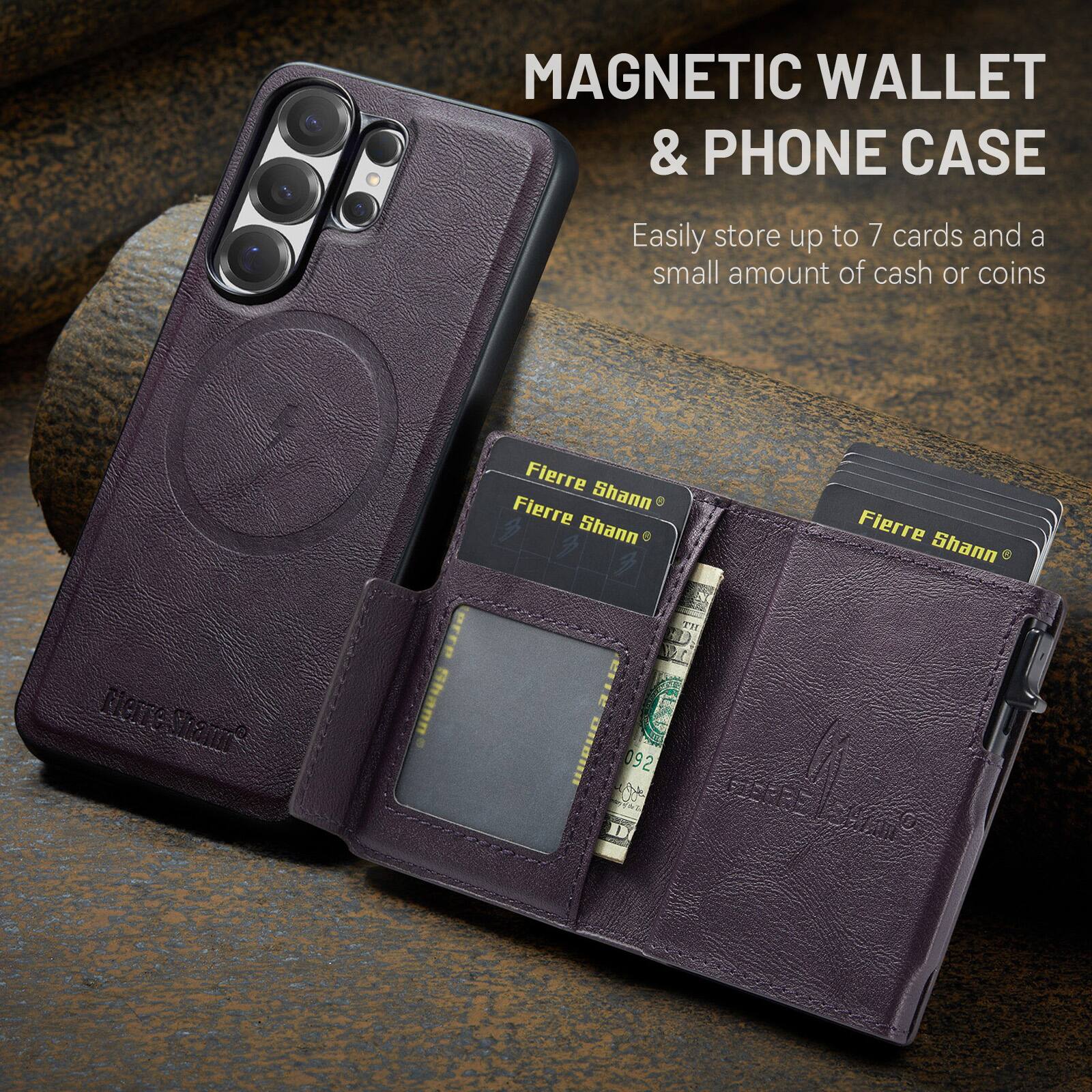 MAGNETIC WALLET & PHONE CASE

Easily store up to 7 cards and a small amount of cash or coins

Fierre-Shann