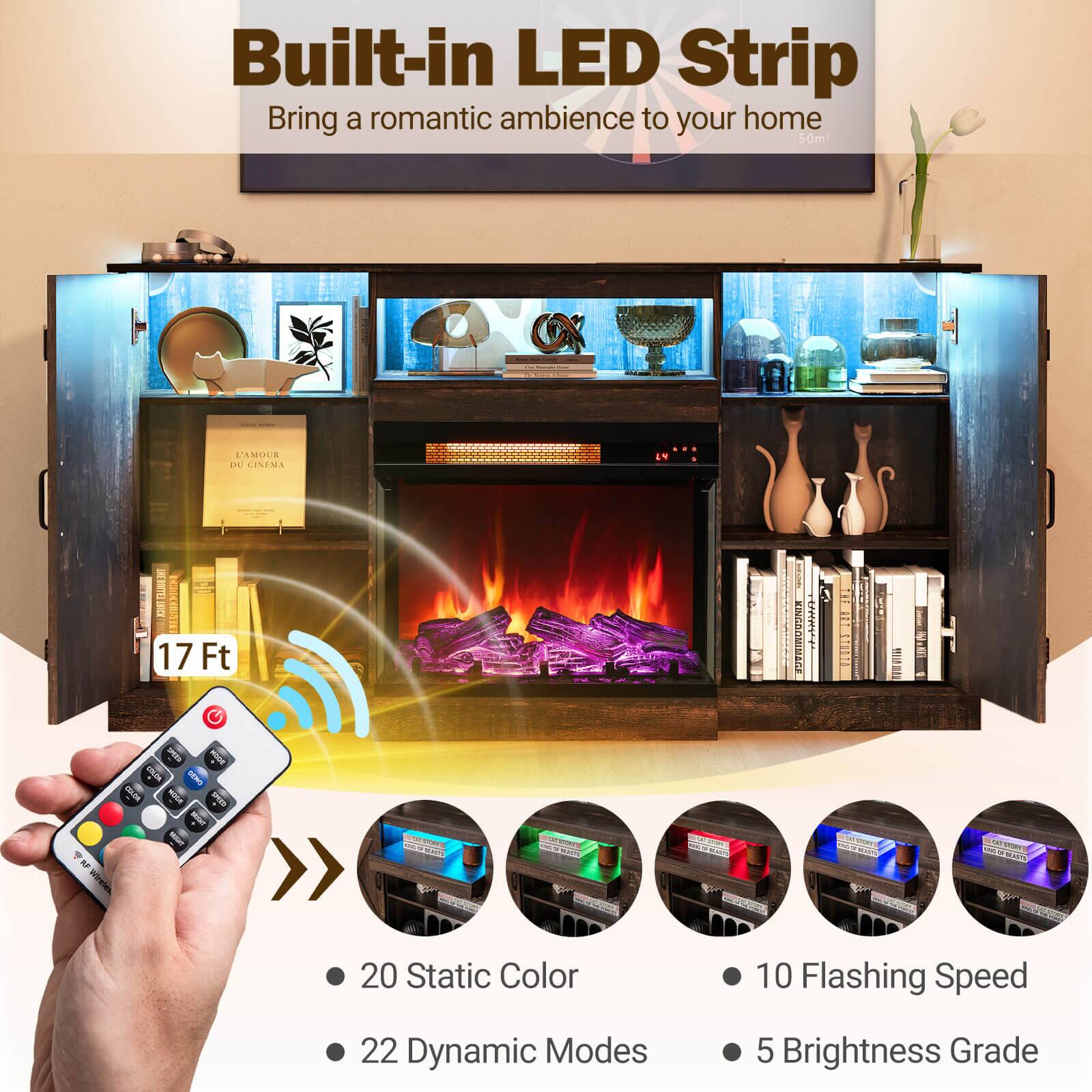 Built-in LED Strip  
Bring a romantic ambience to your home  

- 17 Ft  
- 20 Static Color  
- 22 Dynamic Modes  
- 10 Flashing Speed  
- 5 Brightness Grade